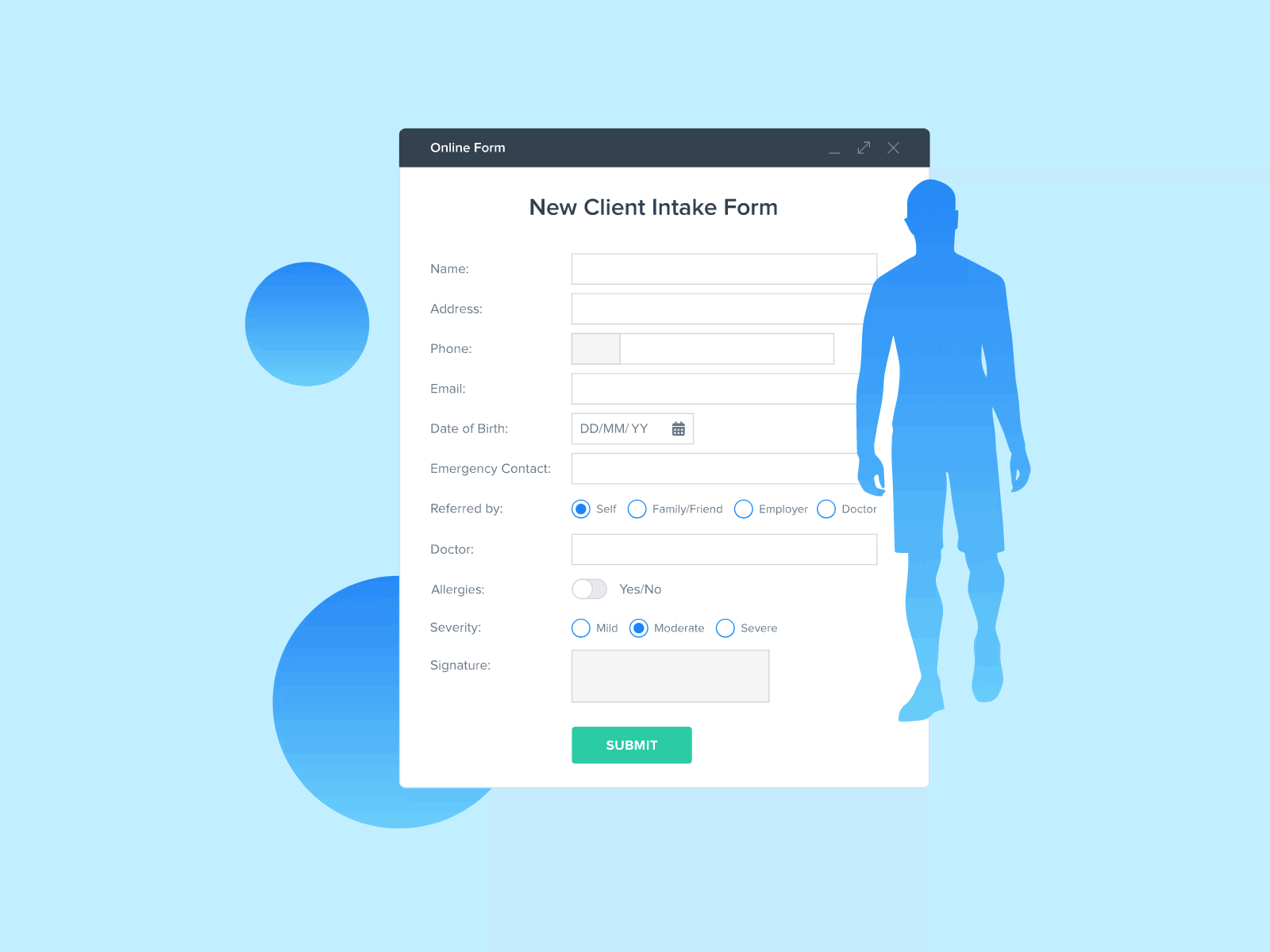 Powerdiary new client intake form